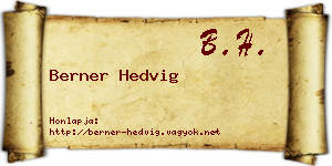 Berner Hedvig névjegykártya